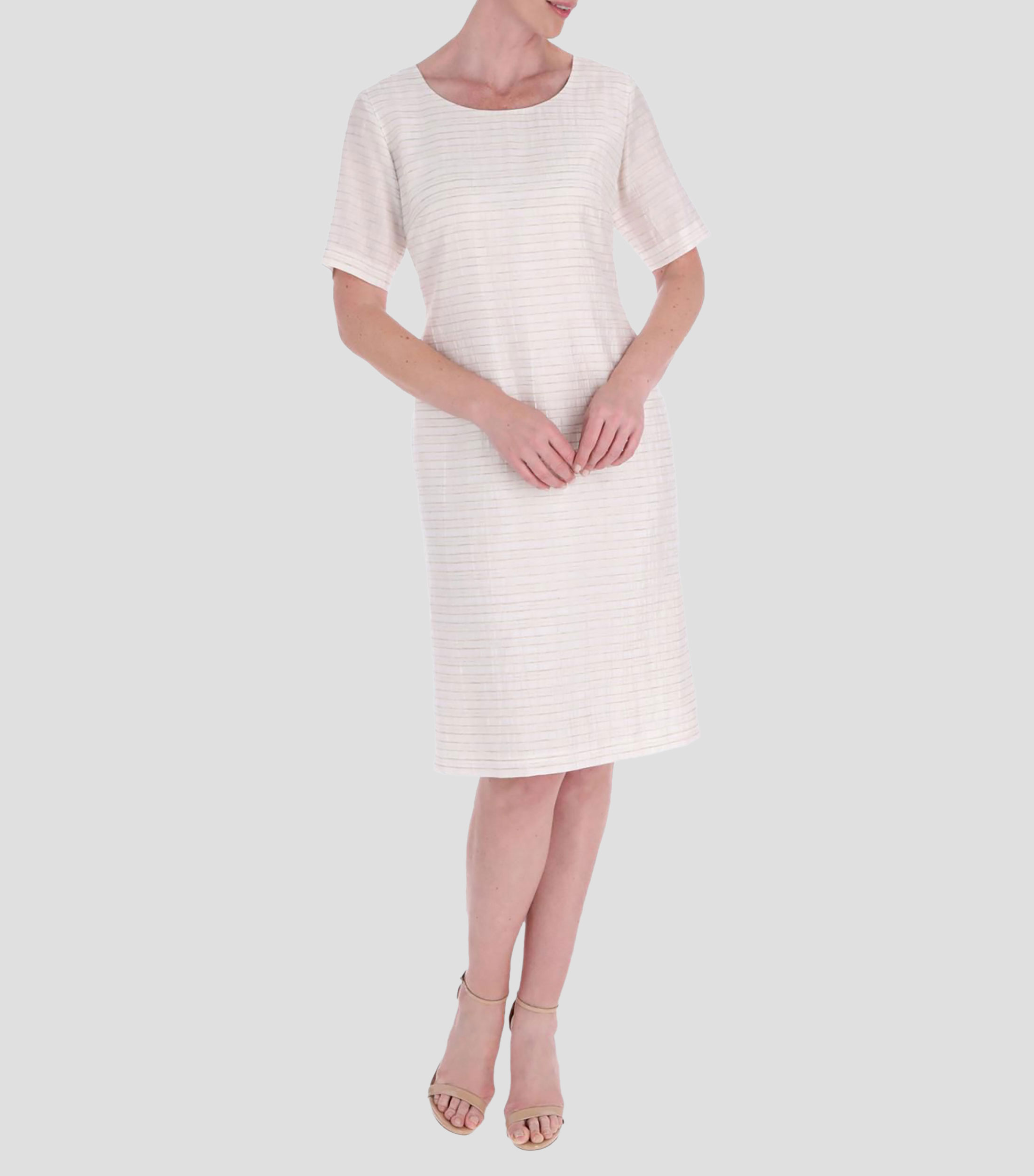 Vestido midi a rayas Mujer